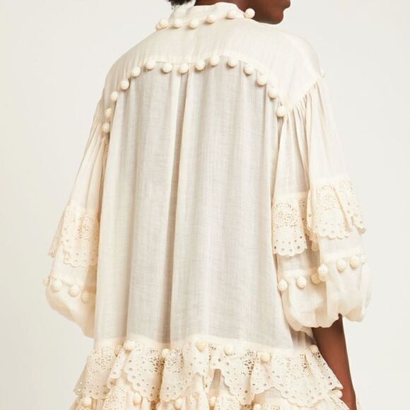 Zimmermann Lyre Trim Ramie Mini Dress - Picture 4 of 15